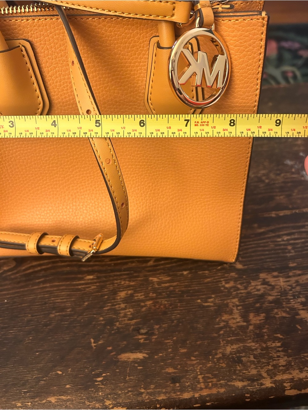 Michael Kors Peach-Colored Leather Crossbody Satchel - Picture 2 of 6